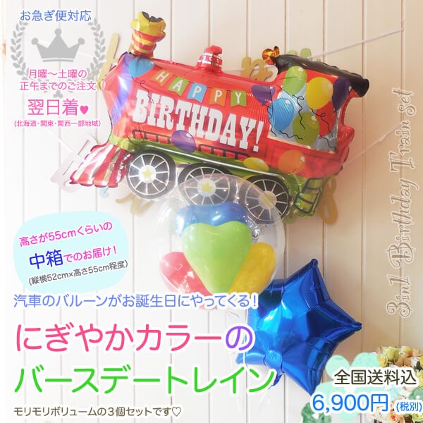 男の子　誕生日祝い　数字の形のバルーン　バースデートレイン