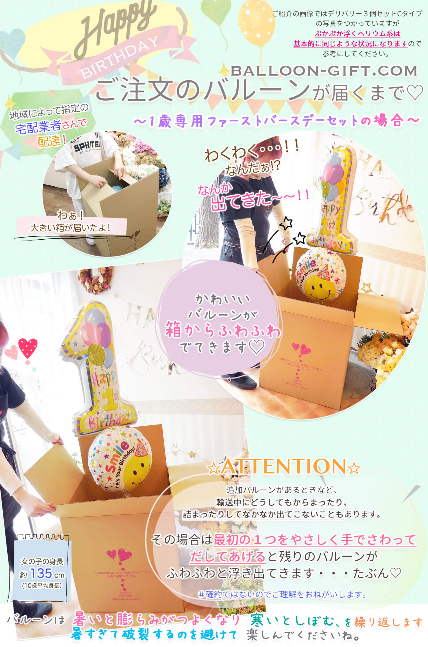 ヘリウムバルーンはこうやってとどきます