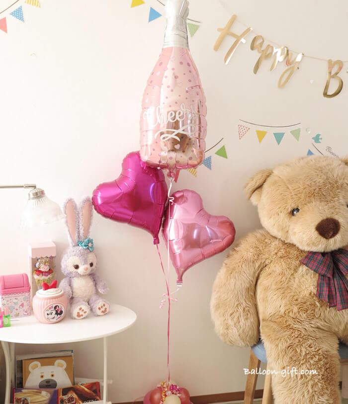 ローズピンクのチアーズボトルが主役の3個セット