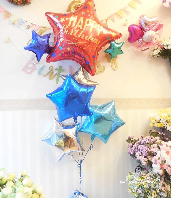 サテンカラーの星が集まった全体イメージ