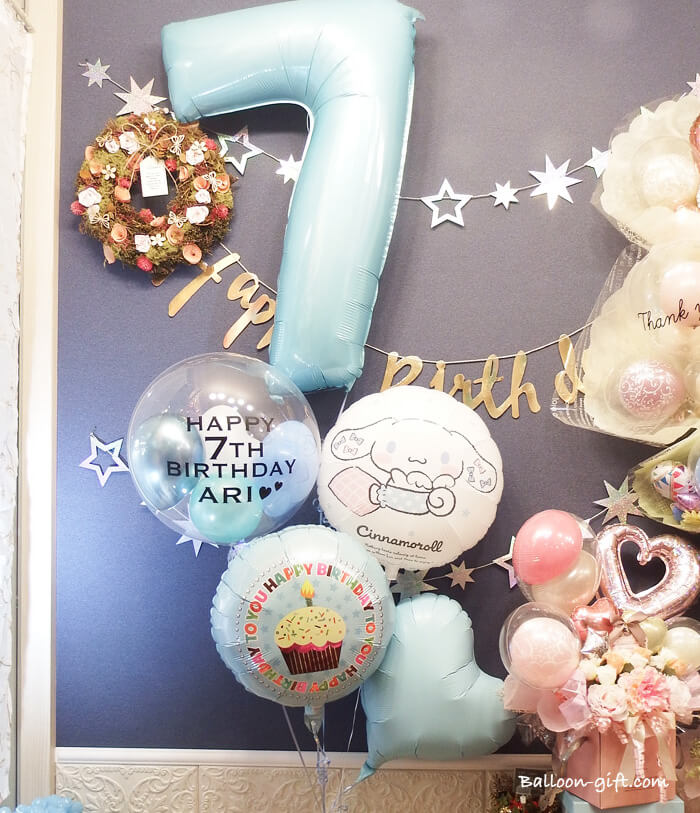 水色×ピンクのふんわり配色がキュート