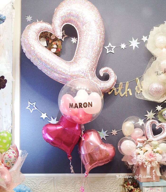 カラーが選べるオープンハートバルーンセット