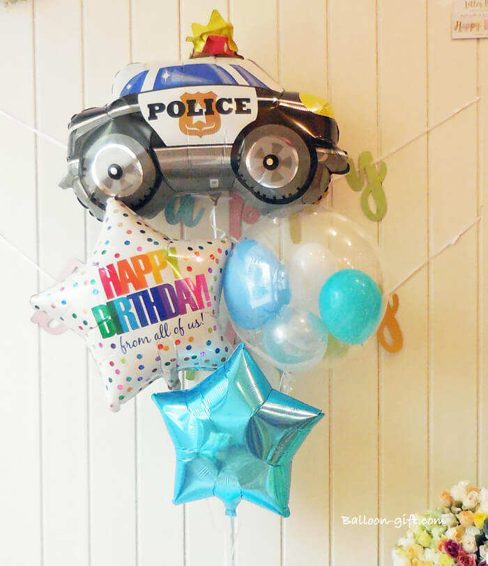 キッズの誕生日に人気のポリスカーバルーン