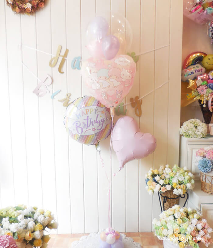 透明バルーンを合わせた華やかでキュートなセット