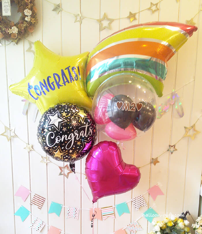 カラフルなシューティングスターバルーンのアレンジ