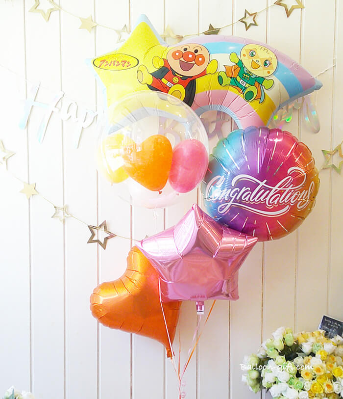 アンパンマンと仲間たちがいっぱいの楽しいバルーンアレンジ
