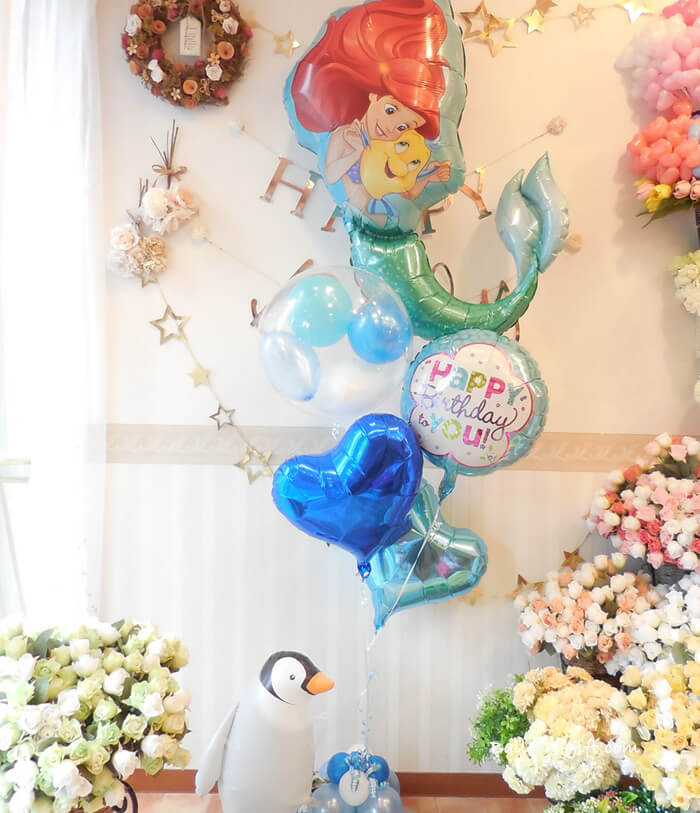 写真映えする華やかなアリエルバルーンセット