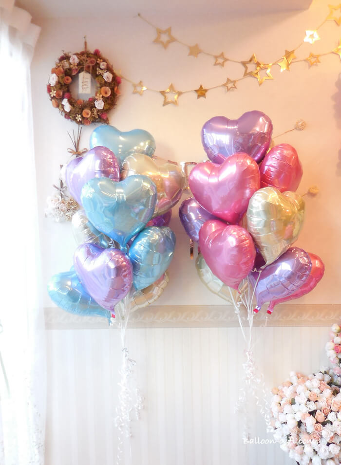 誕生日を彩るハートバルーンセット