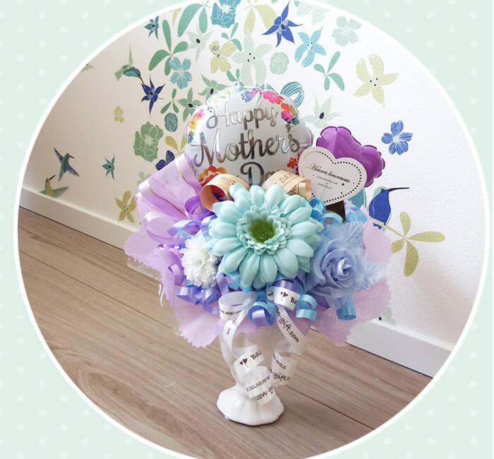 母の日ミニポット　大人気バルーン電報