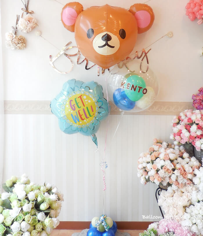 透明バルーンとおまかせ柄バルーンの3個セット